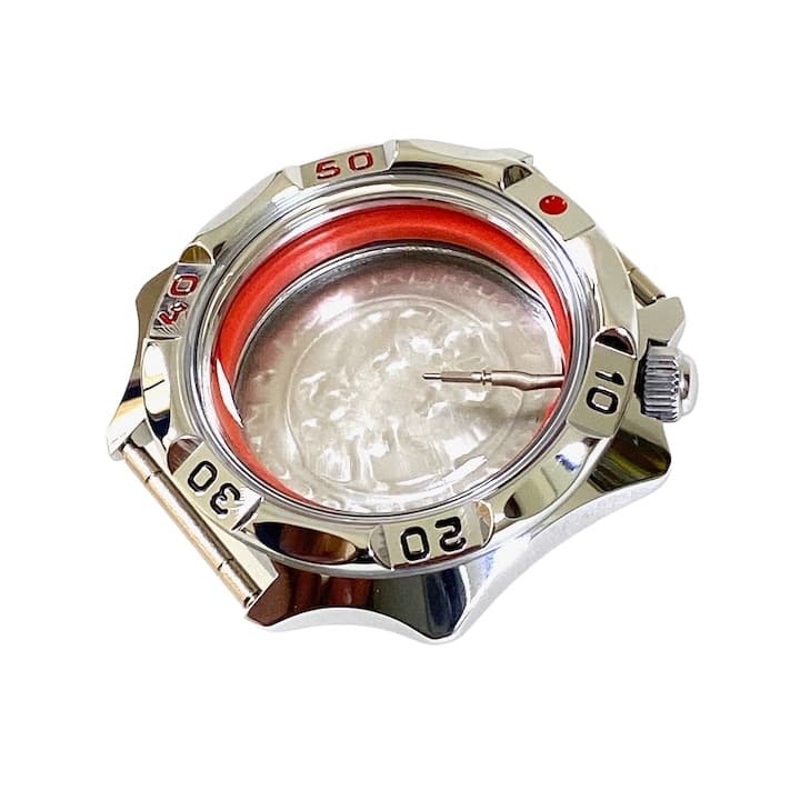 Gehäuse 531 für VOSTOK KOMANDIRSKIE Handaufzugsuhren, verchromt, poliert, komplett 531ksb - 2