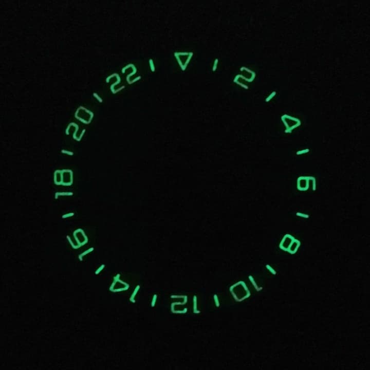 24Std.-Lünette VOSTOK KOMANDIRSKIE mit Feder, schwarz PVD, SuperLumiNova (65k-5/2) - 3