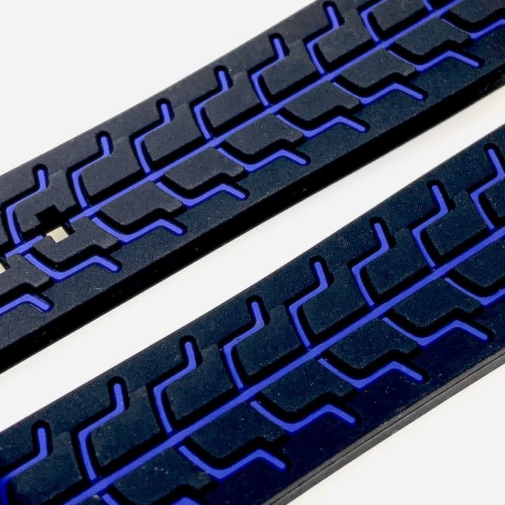 22mm VOSTOK silicone strap SPORT, black / blue (PUS04-22mm) - 3