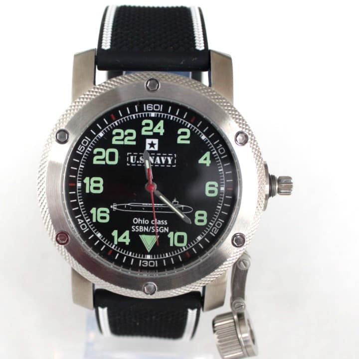 "US NAVY OHIO CLASS" - 24-Std.-Automatikuhr von TRIUMPH mit VOSTOK - Werk, Edelstahl, ø47mm 2431.01 TRI-US.Navi.1 - 2