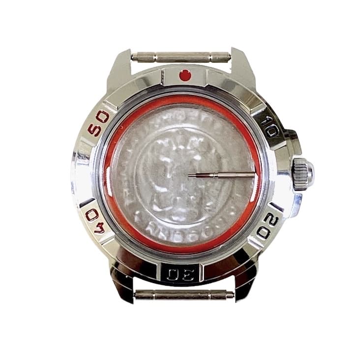 Gehäuse 431 für VOSTOK KOMANDIRSKIE Handaufzugsuhren, verchromt, poliert, komplett 431ksb - 1