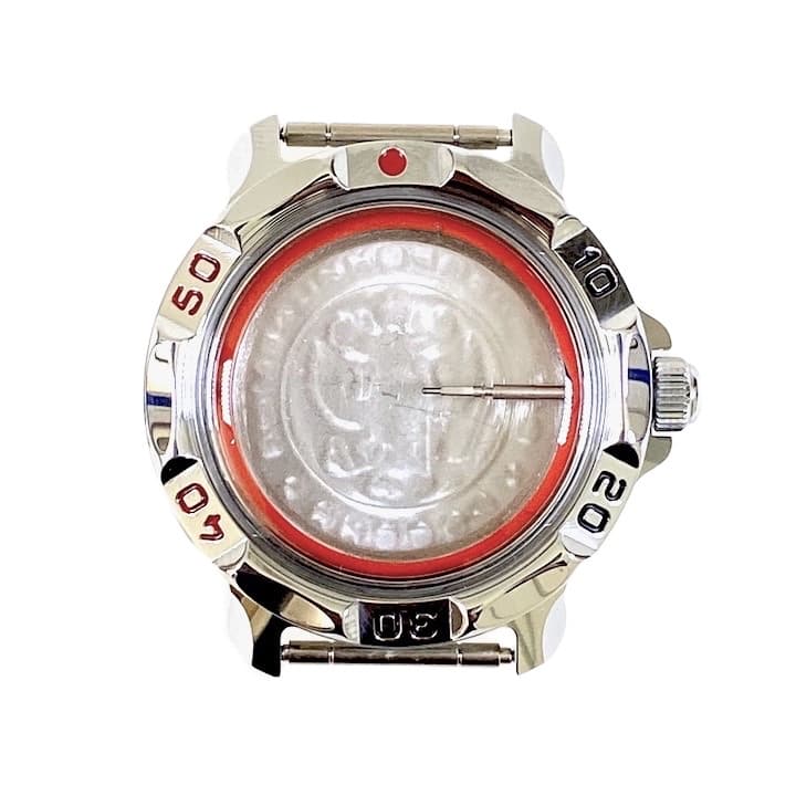 Gehäuse 811 für VOSTOK KOMANDIRSKIE Handaufzugsuhren, verchromt, poliert, komplett 811ksb - 1