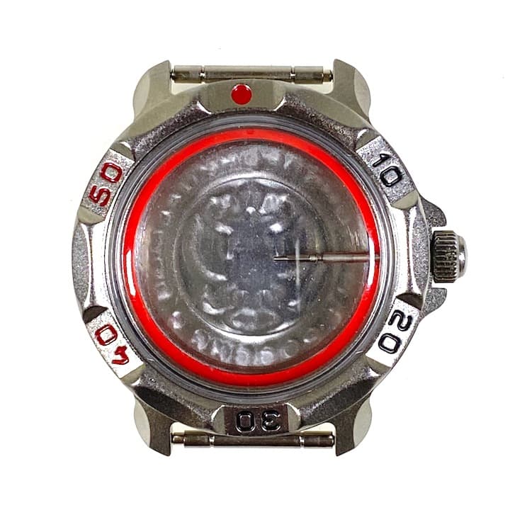 Gehäuse 816 für VOSTOK KOMANDIRSKIE Uhren von VOSTOK, Titancarbonitrid beschichtet, poliert, komplett 816ksb 