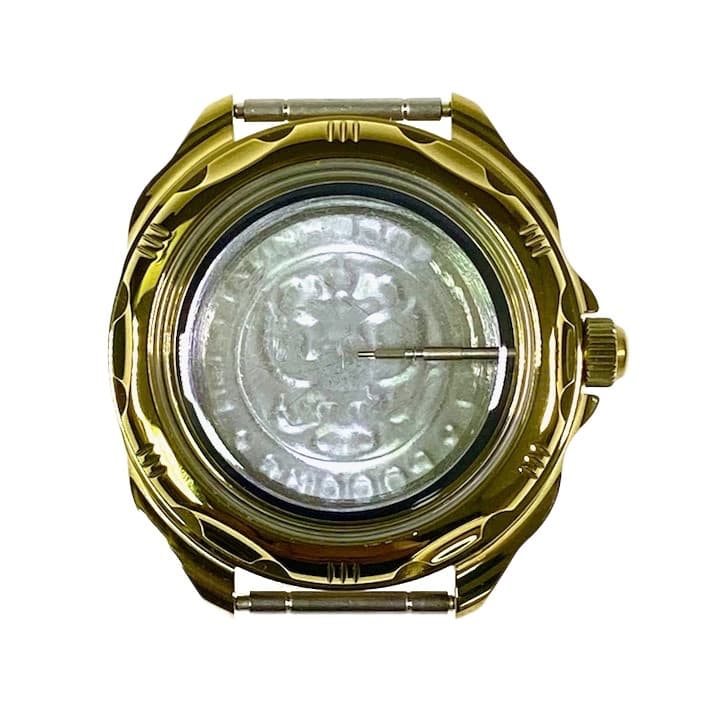 Gehäuse 219 für VOSTOK KOMANDIRSKIE Handfaufzugsuhren, Titannitrid beschichtet, poliert, komplett 219ksb - 1