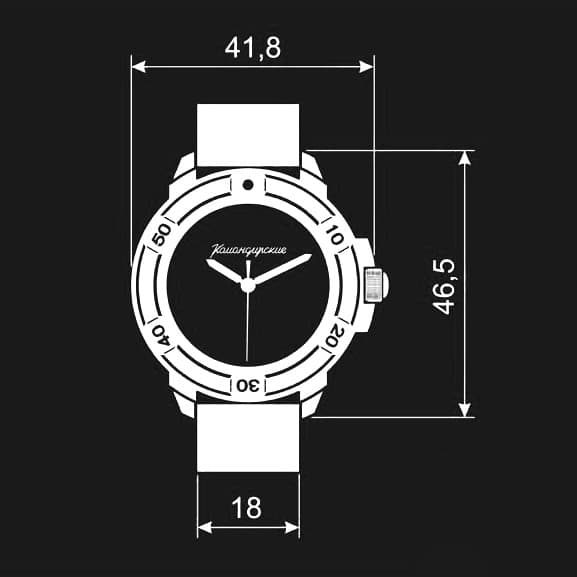 Gehäuse 436 für VOSTOK KOMANDIRSKIE Handaufzugsuhren, Titancarbonitrid beschichtet, satiniert, komplett  (436ksb) - 4