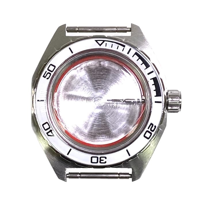 Gehäuse VOSTOK 650, gebürstet, Lünette mit weißem Insert (650ksb / 5) - 1