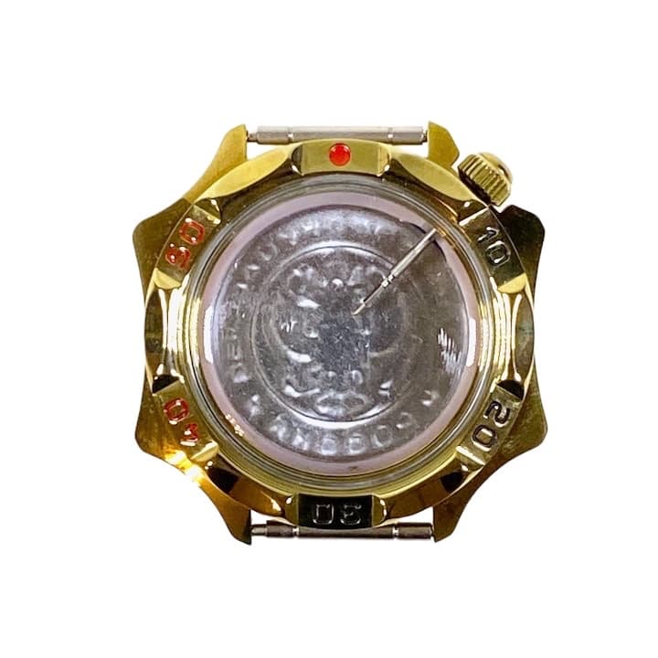 Gehäuse 539 für VOSTOK KOMANDIRSKIE Handaufzugsuhren, Titannitrid beschichtet, poliert, komplett  539ksb - 1