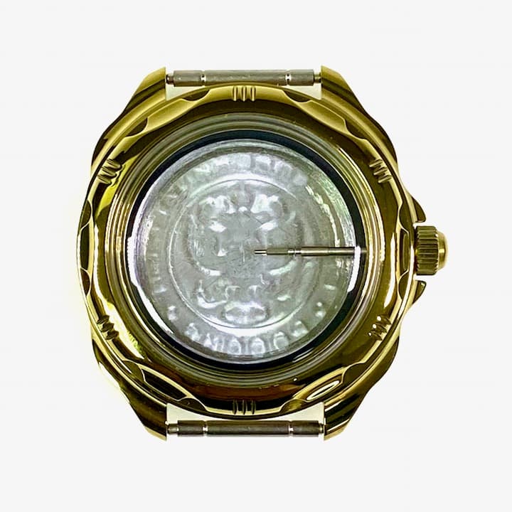 Gehäuse 219 für VOSTOK KOMANDIRSKIE Uhren von VOSTOK, Titannitrid beschichtet, poliert, komplett 219ksb 