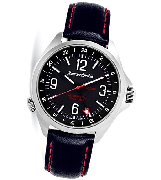 VOSTOK KOMANDIRSKIE DUALTIME mit zusätzlicher 24Std. - Zeit (470612)