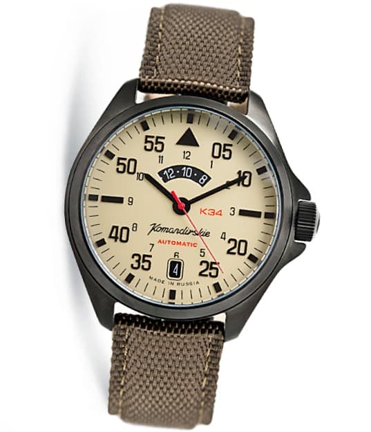 VOSTOK KOMANDIRSKIE mit 24Std.-Index, Lumineszenz-Zifferblatt (346790)