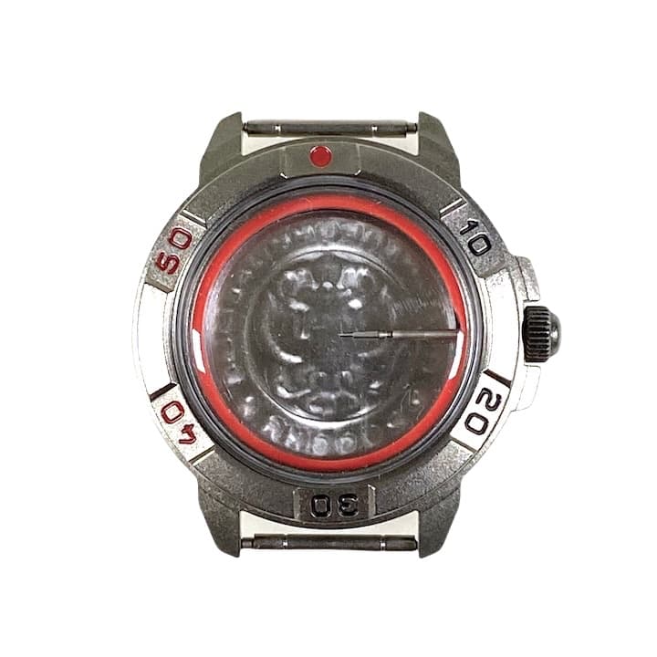 Gehäuse 436 für VOSTOK KOMANDIRSKIE Uhren von VOSTOK, Titancarbonitrid beschichtet, satiniert, komplett  (436ksb) 