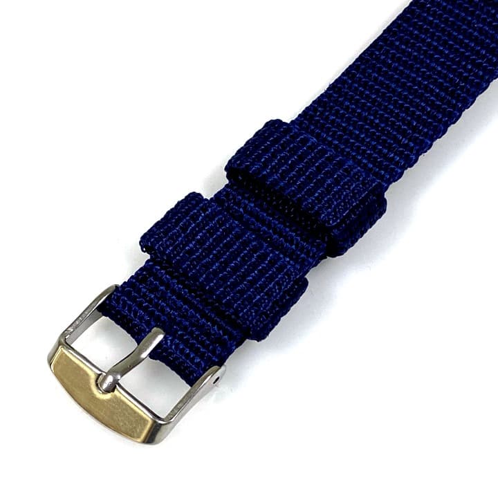 22mm Bracelet Nylon Blue two-piece with Pin Buckle - 3