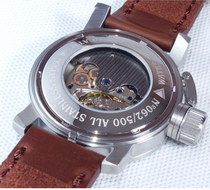 "US NAVY OHIO CLASS" - 24-Std.-Automatikuhr von TRIUMPH mit VOSTOK - Werk, Edelstahl, ø47mm 2431.01 TRI-US.Navi.4 - 3