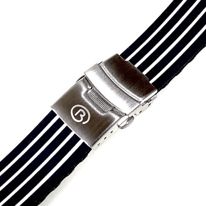 22mm VOSTOK silicone strap, black with white stripes (PUS09-22mm) - 3