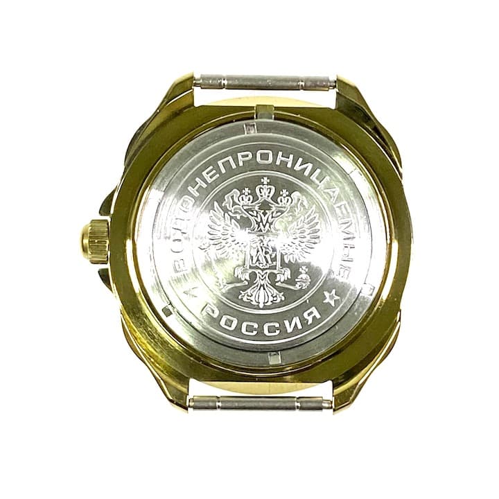 Gehäuse 219 für VOSTOK KOMANDIRSKIE Handfaufzugsuhren, Titannitrid beschichtet, poliert, komplett 219ksb - 3