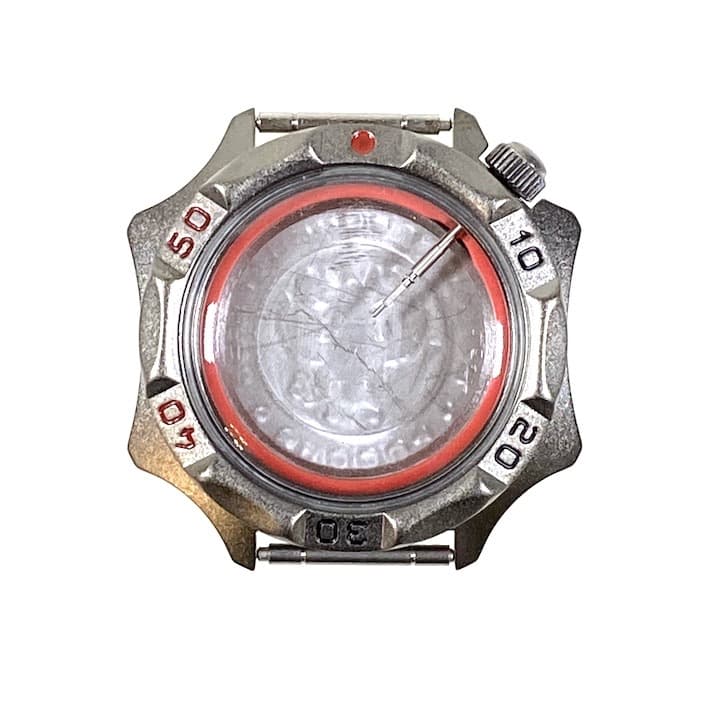 Gehäuse 536 für VOSTOK KOMANDIRSKIE Handaufzugsuhren, Titancarbonitrid beschichtet, satiniert, komplett 536ksb - 1