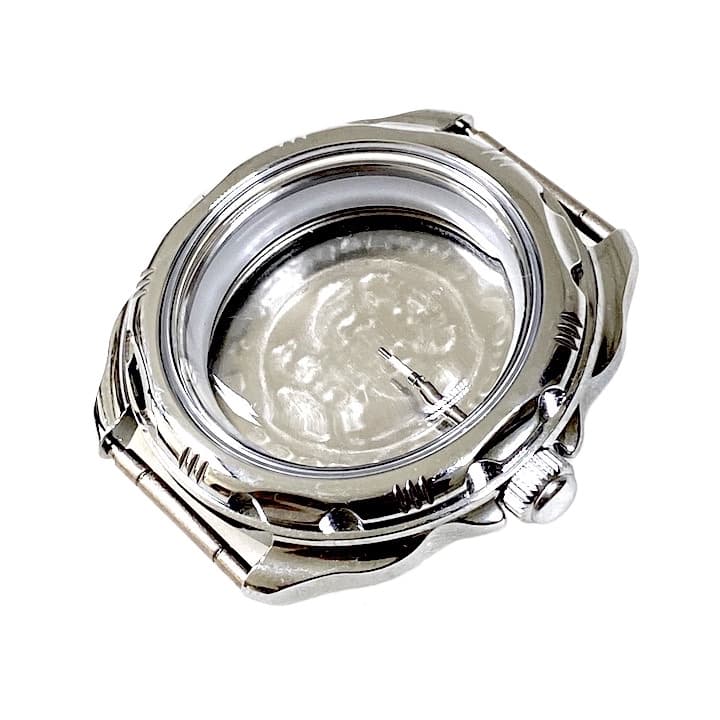 Gehäuse 211 für VOSTOK KOMANDIRSKIE Handaufzugsuhren, verchromt, poliert, komplett 211ksb - 2