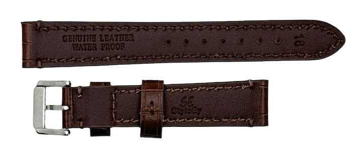 18mm VOSTOK, strap AVIATOR, calfskin, brown, crocodile imitate (LD18-15) - 2