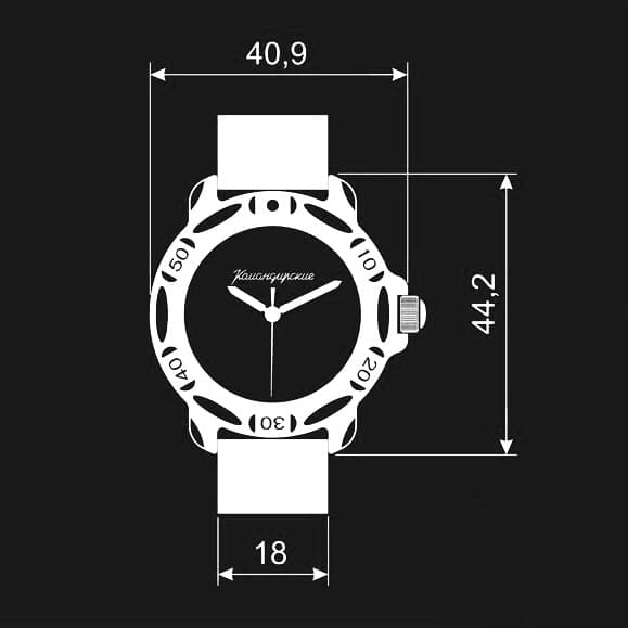 Gehäuse 819 für VOSTOK KOMANDIRSKIE Handaufzugsuhren, Titannitrid beschichtet, poliert, komplett 819ksb - 4