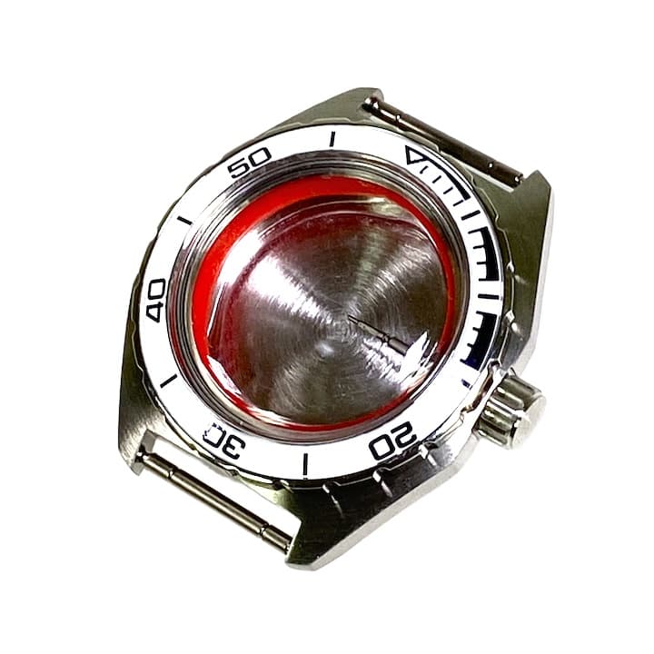 Gehäuse VOSTOK 650, gebürstet, Lünette mit weißem Insert (650ksb / 5) - 2
