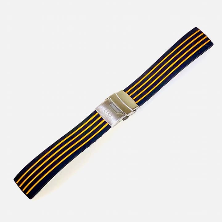 22mm VOSTOK silicone strap, black with orange stripes (PUS08-22mm) - 2