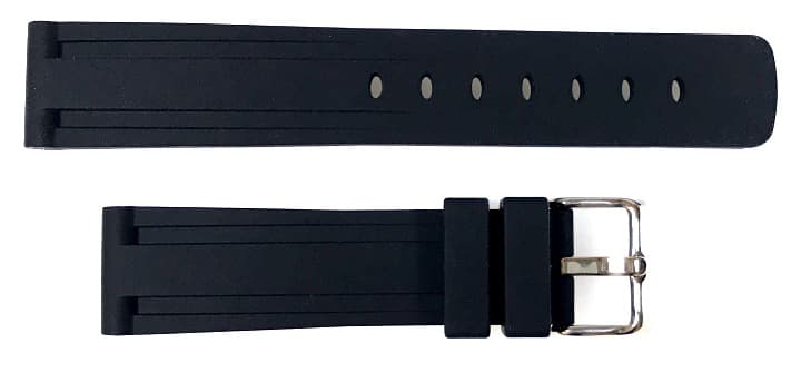 22mm VOSTOK Armband, Polyurethan, schwarz (PUS02-22mm)