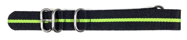 20mm ZULU strap for VOSTOK watches, nylon, black green, ZULU00-20mm - 2