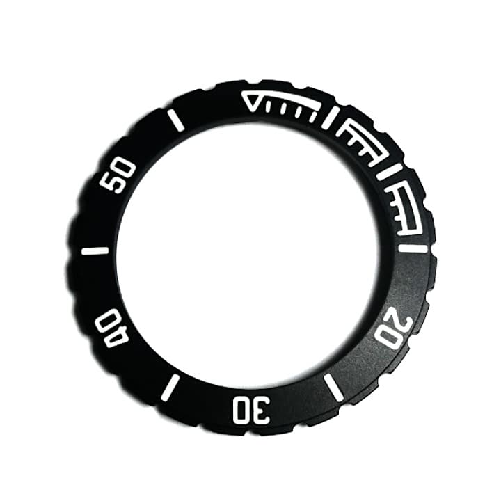 Lünette VOSTOK KOMANDIRSKIE mit Feder, schwarz PVD, SuperLumiNova (65k-2/2)