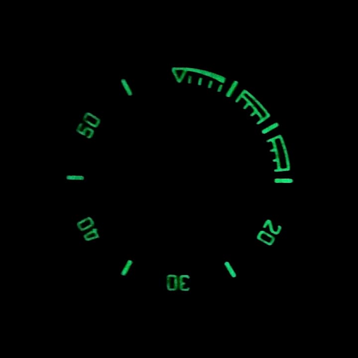 Lünette VOSTOK KOMANDIRSKIE mit Feder, schwarz PVD, SuperLumiNova (65k-2/2) - 3